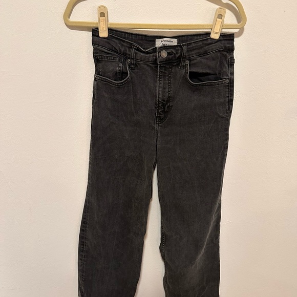 Womens Black Reformation Jeans cropped wide leg